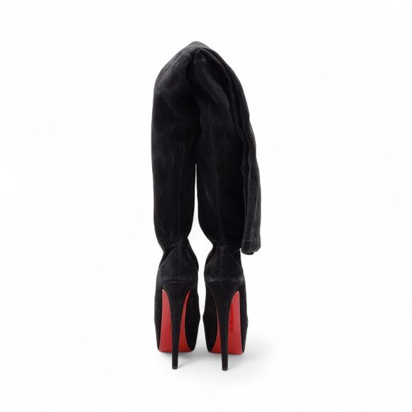 Christian Louboutin Gazolina Over the Knee Platform Suede Boots EU 37 US 7 - Picture 7 of 11